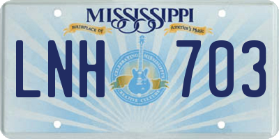 MS license plate LNH703