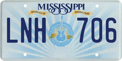 MS license plate LNH706