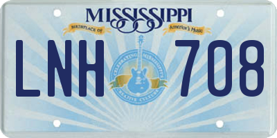 MS license plate LNH708