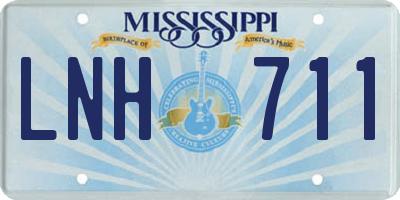 MS license plate LNH711