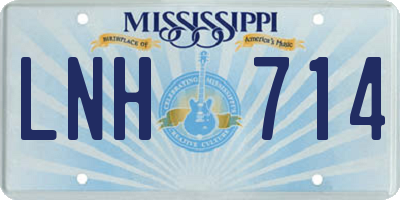 MS license plate LNH714