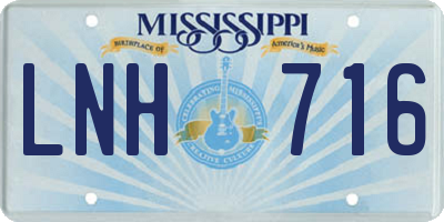 MS license plate LNH716