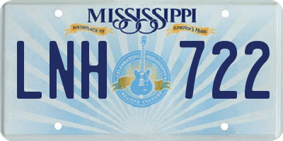 MS license plate LNH722