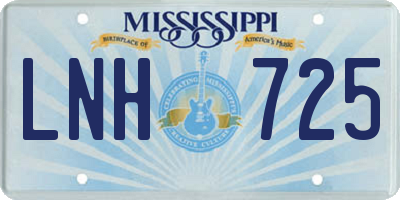 MS license plate LNH725