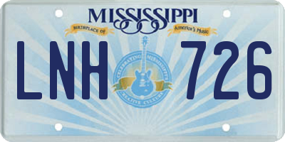 MS license plate LNH726