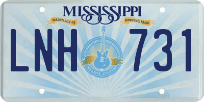 MS license plate LNH731