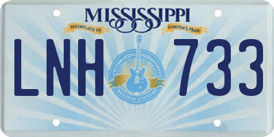 MS license plate LNH733