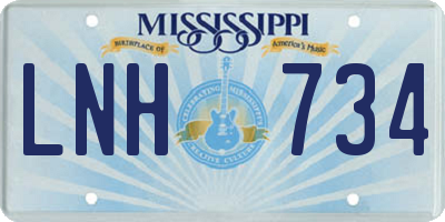 MS license plate LNH734