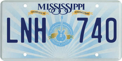 MS license plate LNH740