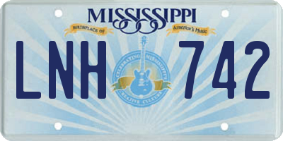 MS license plate LNH742