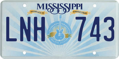 MS license plate LNH743