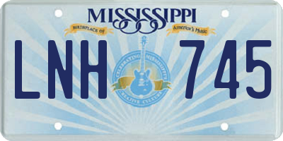 MS license plate LNH745