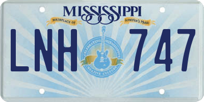MS license plate LNH747