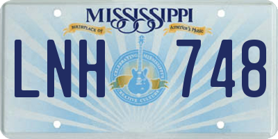 MS license plate LNH748