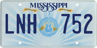 MS license plate LNH752