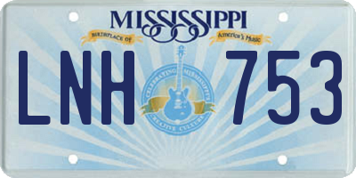 MS license plate LNH753