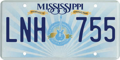 MS license plate LNH755