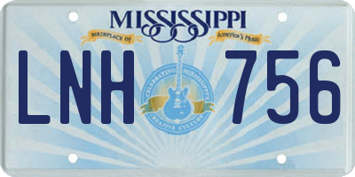 MS license plate LNH756
