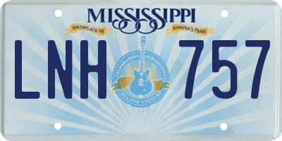 MS license plate LNH757