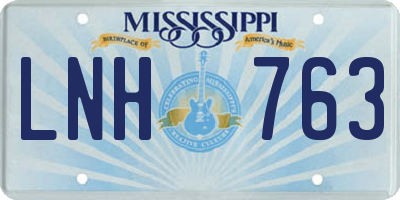 MS license plate LNH763