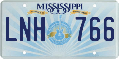 MS license plate LNH766