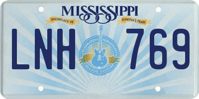 MS license plate LNH769