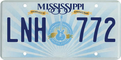 MS license plate LNH772
