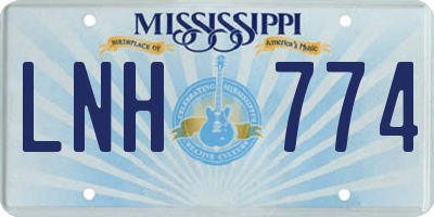 MS license plate LNH774