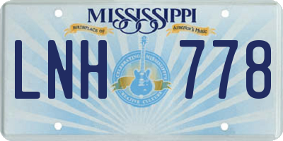 MS license plate LNH778