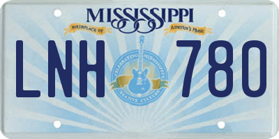 MS license plate LNH780