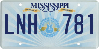 MS license plate LNH781