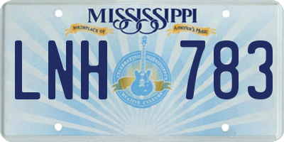 MS license plate LNH783