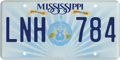 MS license plate LNH784
