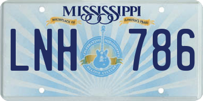 MS license plate LNH786