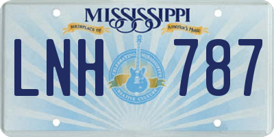MS license plate LNH787
