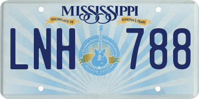 MS license plate LNH788