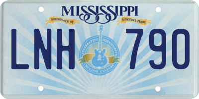 MS license plate LNH790