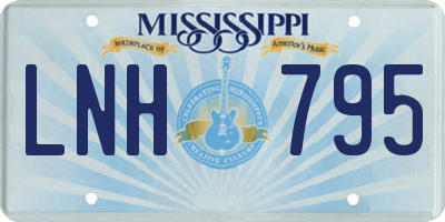 MS license plate LNH795