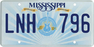 MS license plate LNH796