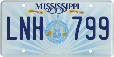 MS license plate LNH799