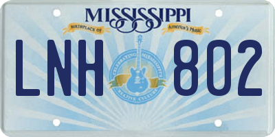 MS license plate LNH802