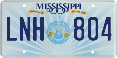 MS license plate LNH804