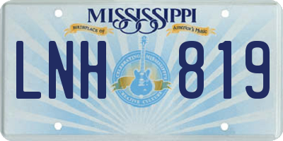 MS license plate LNH819