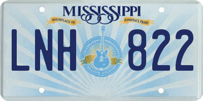 MS license plate LNH822