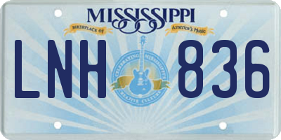 MS license plate LNH836