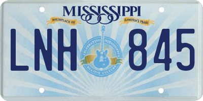 MS license plate LNH845