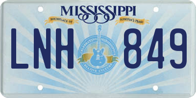 MS license plate LNH849