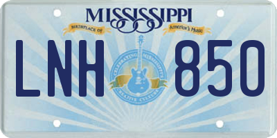 MS license plate LNH850