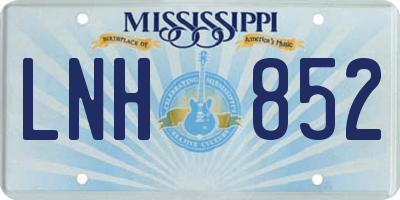 MS license plate LNH852