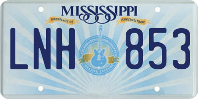 MS license plate LNH853
